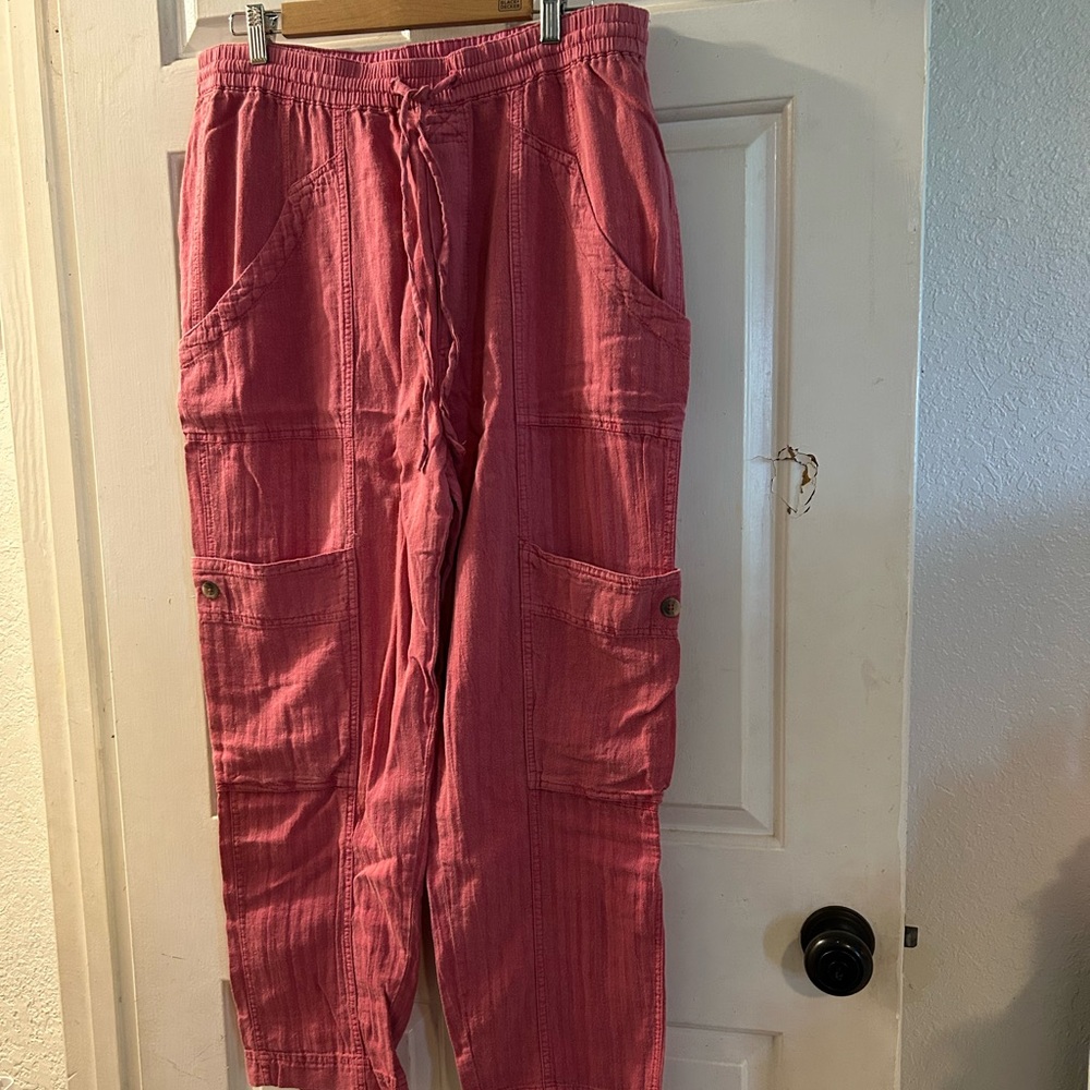 Free People Pink Cargo Drawstring Pants